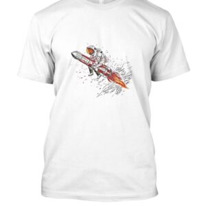 Astronaut flying rocket