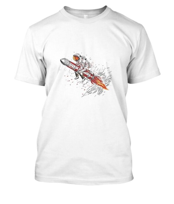Astronaut flying rocket